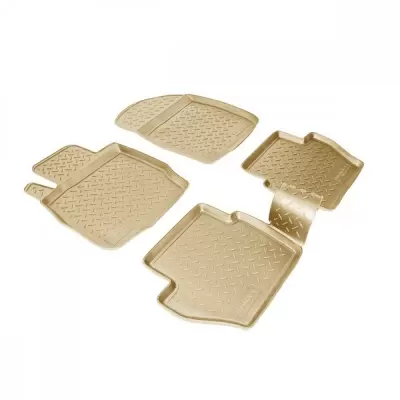 Коврики салонные для Ford Explorer (U502 рестайлинг) 3D (2017) (5 мест) (бежевый)