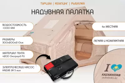 Надувная палатка Reaktiv Hobbit 3x2 с электрическим насосом