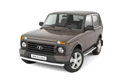Защита порогов с алюминиевой площадкой O51 мм (НПС) LADA 4x4 2121 с 1995 / 4х4 Urban c 2015 от интернет-магазина AUTOBOKS.kz. 