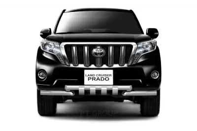 Защита переднего бампера двойная с зубьями O63/63мм (НПС) Toyota LAND CRUISER PRADO 150 2013-2016
