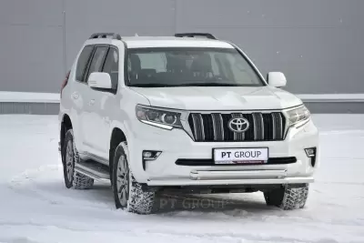 Защита переднего бампера двойная O63/63мм (НПС) TOYOTA LAND CRUISER PRADO 150 2017- от Интернет-Магазина Autoboks.kz