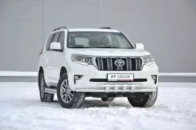 Защита переднего бампера двойная с пластинами O63/63мм (НПС) Toyota LAND CRUISER PRADO 150 2017- от Интернет-Магазина Autoboks.kz