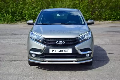 Защита переднего бампера двойная O51/51 мм (НПС) LADA XRAY с 2016 от Интернет-Магазина Autoboks.kz