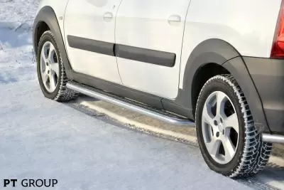 Защита порогов с алюминиевой площадкой O51 мм (НПС) LADA Largus Cross c 2015 от интернет-магазина AUTOBOKS.kz. 