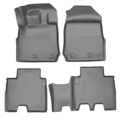 Коврики салонные для Isuzu MU-X II (2020) (1 и 2 ряд) (серый)