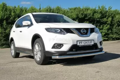 Защита переднего бампера одинарная O63 мм (НПС) на Nissan X-TRAIL с 2015 от Интернет-Магазина Autoboks.kz