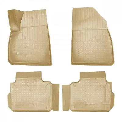 Коврики салонные для Chevrolet Traverse II (2017) (3 ряд 7 мест) (бежевый)