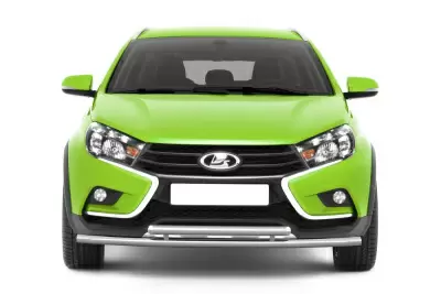 Защита переднего бампера двойная O51/51 мм (НПС) LADA Vesta SW Cross с 2017