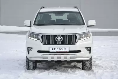 Защита переднего бампера двойная с пластинами O63/63мм (НПС) Toyota LAND CRUISER PRADO 150 2017- от Интернет-Магазина Autoboks.kz