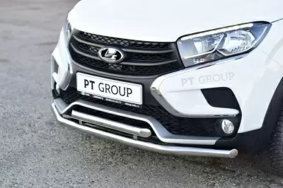 Защита переднего бампера двойная Ø51/51 мм (НПС) LADA XRAY Cross с 2018