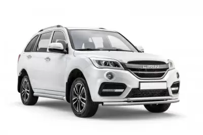 Защита переднего бампера двойная O63/51 мм (НПС - нерж.) LIFAN X60 с 2017