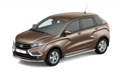 Защита порогов с алюминиевой площадкой O51 мм (НПС) LADA XRAY c 2016