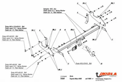 Фаркоп Imiola T/030 для Toyota Hilux 2005-2010 от Интернет-Магазина Autoboks.kz