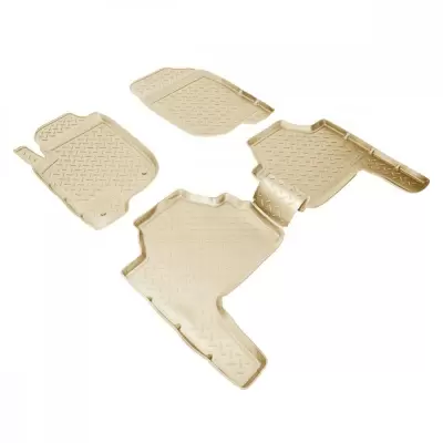 Коврики салонные для Mitsubishi Pajero Sport III 3D (2015) (5шт) (бежевый)