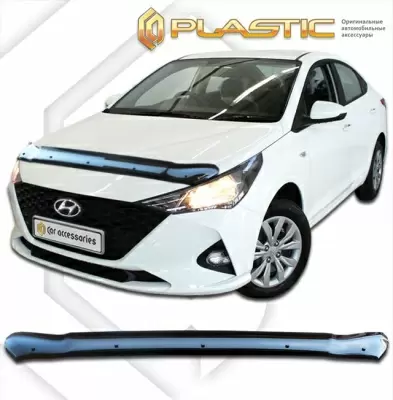 Мухобойка (дефлектор капота) для Hyundai Solaris 2020+ (арт. 2010010115654)