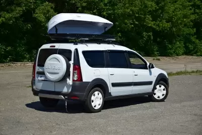 Автобокс на крышу Белый Turino Sport Аэродинамический от интернет-магазина AUTOBOKS.kz. 