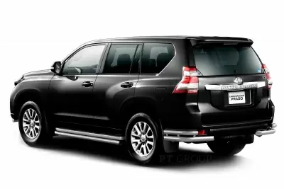 Защита заднего бампера двойная угловая O63/51мм (НПС) Toyota LAND CRUISER PRADO 150 2013-2016 от Интернет-Магазина Autoboks.kz