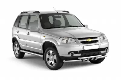 Защита порогов вогнутая O76 мм (НПС) Chevrolet NIVA с 2009 от интернет-магазина AUTOBOKS.kz. 