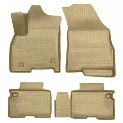 Коврики салонные для Chery Tiggo 8 Pro MAX FL (2023) (1,2 ряд) (бежевый)