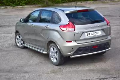 Защита порогов с алюминиевой площадкой O51 мм (НПС) LADA XRAY c 2016 от интернет-магазина AUTOBOKS.kz. 