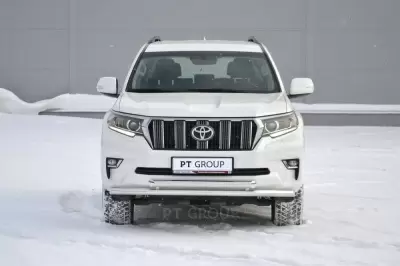Защита переднего бампера двойная O63/63мм (НПС) TOYOTA LAND CRUISER PRADO 150 2017-