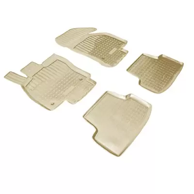 Коврики салонные для Volkswagen Golf VII 3D (2013) (бежевый)