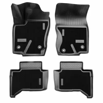 Коврики салонные комбинированные для Toyota LC-250 Prado (2023) (1,2 ряд)