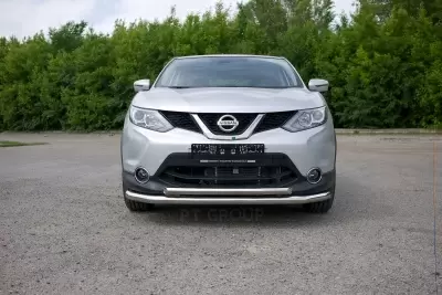 Защита переднего бампера двойная O63/51 мм (НПС) на Nissan QASHQAI с 2016 от Интернет-Магазина Autoboks.kz
