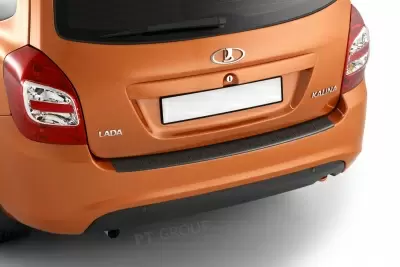 Накладка на задний бампер (ABS, черное тиснение) LADA KALINA Cross / KALINA II универсал с 2013 на автомобиль от Интернет-Магазина Autoboks.kz