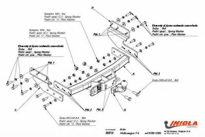 Фаркоп Imiola W/016 для Volkswagen Transporter T4 1990-1996 от Интернет-Магазина Autoboks.kz