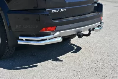 Защита заднего бампера двойная угловая O63/38 мм (НПС) Great Wall HOVER H3 с 2017 от Интернет-Магазина Autoboks.kz