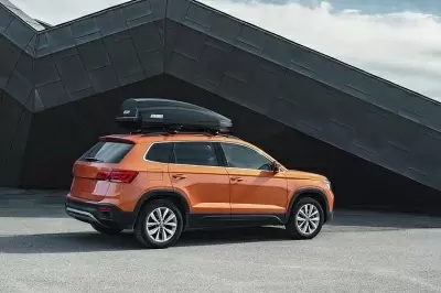 Автобокс Atlant Breeze XL Carbon 450л чёрный карбон (двухсторонний) от интернет-магазина AUTOBOKS.kz. 