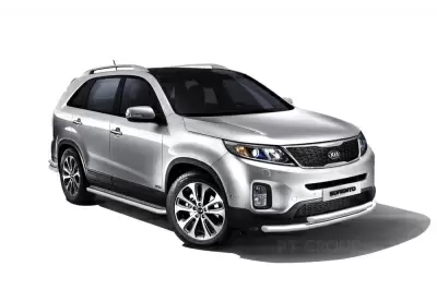 Защита переднего бампера двойная O63/51мм (НПС) KIA Sorento 2014-