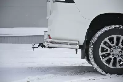 Фаркоп ТСУ /съемный квадрат/ с НЕРЖ накладкой TOYOTA LC PRADO 150 2009-/ LC Prado 120 2002-2009/ LEXUS GX 460 2010-2013 от Интернет-Магазина Autoboks.kz
