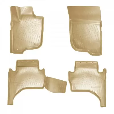 Коврики салонные для Mitsubishi L200 IV 3D (2006-2015)\ Fiat Fullback 3D (2016) (бежевый)