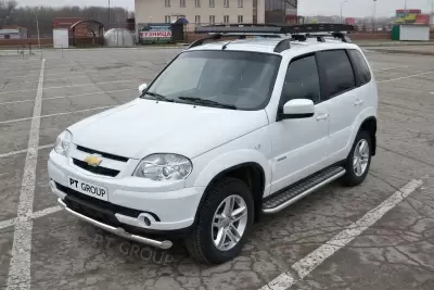 Защита переднего бампера двойная O63/51 мм (НПС) Chevrolet NIVA с 2009 от Интернет-Магазина Autoboks.kz