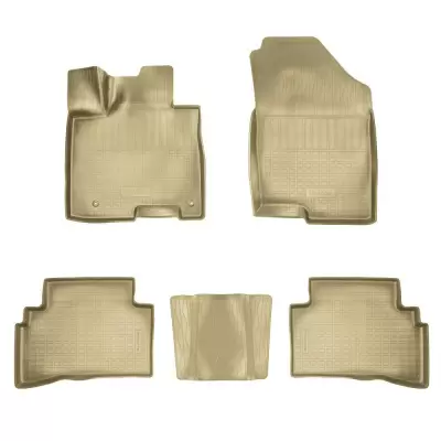 Коврики салонные для Hyundai Tucson IV 3D (2021) (евро короткая база) (бежевый)