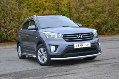 Защита переднего бампера одинарная O63 мм (НПС - нерж.) Hyundai CRETA c 2016 от Интернет-Магазина Autoboks.kz