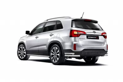 Защита порогов с алюм. площадкой O51мм (НПС) KIA Sorento с 2014 от интернет-магазина AUTOBOKS.kz. 