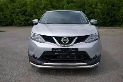 Защита переднего бампера двойная O63/51 мм (НПС) на Nissan QASHQAI с 2016 от Интернет-Магазина Autoboks.kz