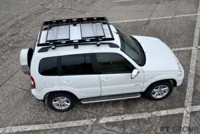 Багажник-корзина двухсекционная универсальная с основанием-решетка (ППК) 1630х1110мм под попереч от интернет-магазина AUTOBOKS.kz. 