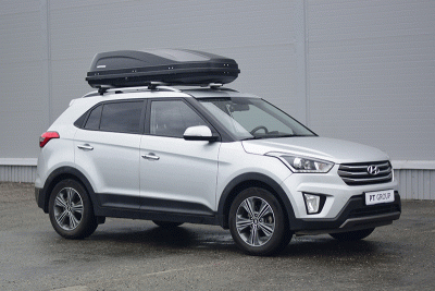 Автобокс на крышу PT-Group Аэродинамический "ACTIVE М" Черный ДВУСТОРОННЕЕ открывание от интернет-магазина AUTOBOKS.kz. 