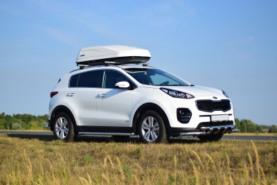 Защита переднего бампера двойная с зубьями O63/63мм (НПС) KIA Sportage 2016- от Интернет-Магазина Autoboks.kz