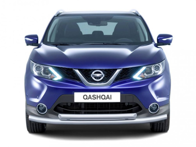 Защита переднего бампера двойная O63/51 мм (НПС) на Nissan QASHQAI с 2016