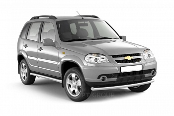 Защита порогов вогнутая O63мм (НПС) Chevrolet NIVA с 2009 от интернет-магазина AUTOBOKS.kz. 