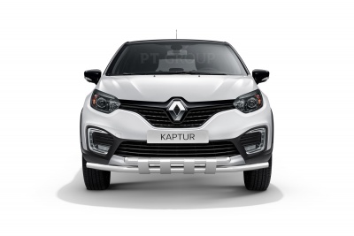 Защита переднего бампера двойная с пластинами O63/63 мм (НПС) на Renault KAPTUR с 2016 от Интернет-Магазина Autoboks.kz