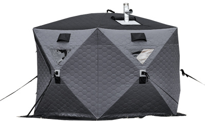 Палатка Wild Land Ice hub 500 для зимней рыбалки/сауны с термальным центром + пол + дождевик